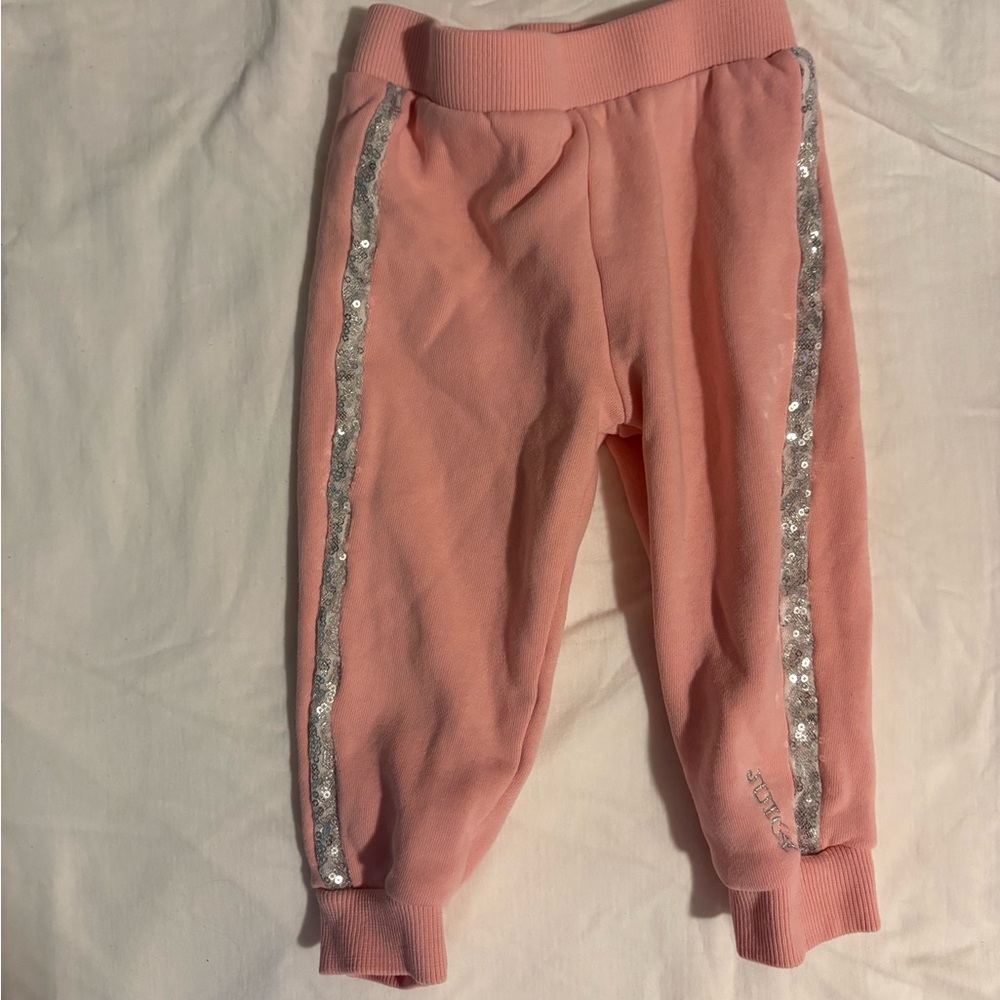 Juicy Couture baby girl's pink and white tracksuit sequin detailing 18 months - Picture 4 of 5
